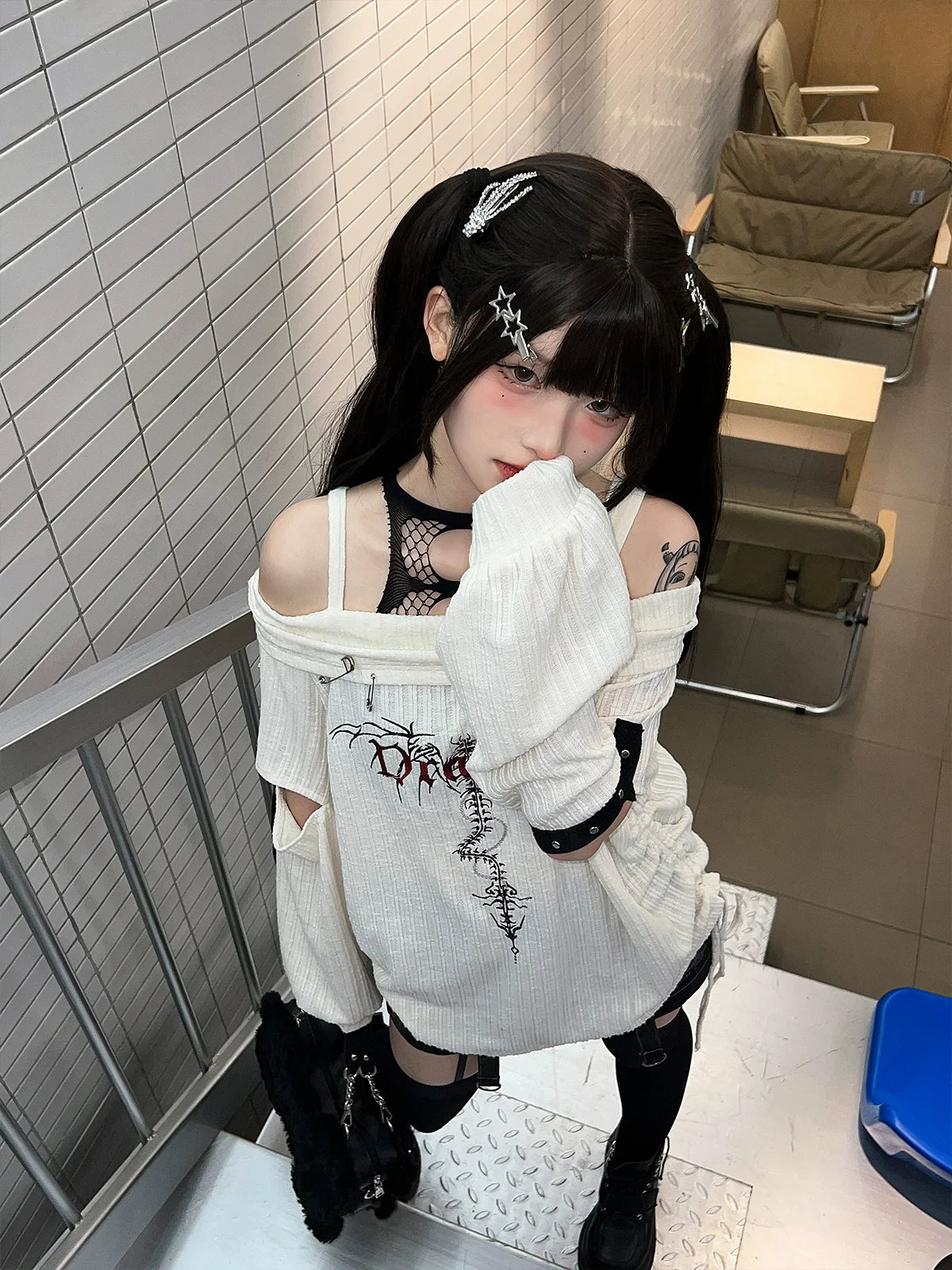Off-the-shoulder Top Rock Punk