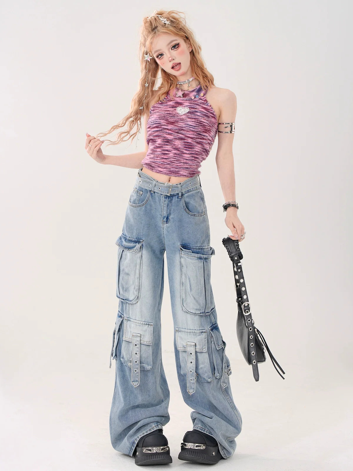 Short Knit Halter Neck Crop Camisole Top