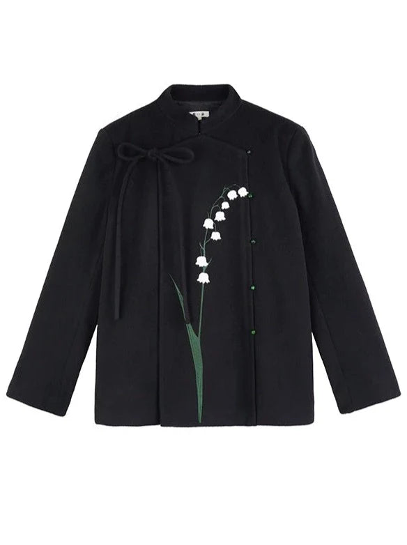 Flower Valleys Mantel Retro Vier Lang Kurz