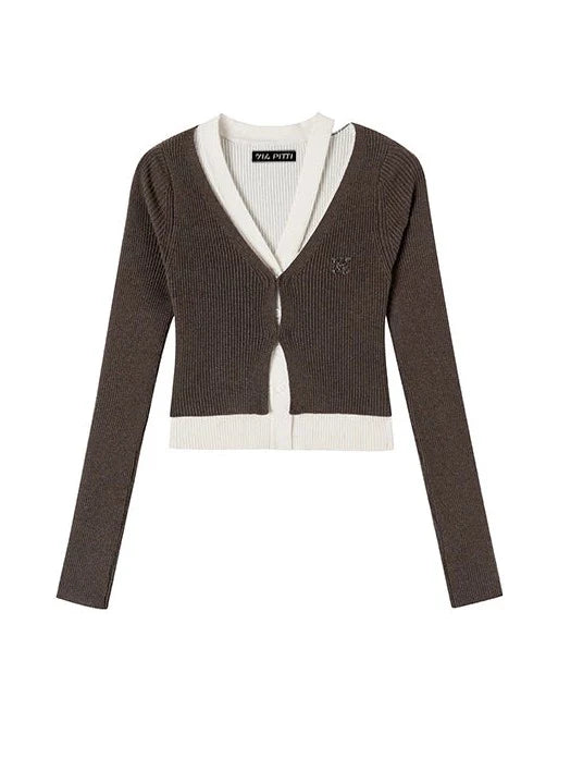 Short Faux Two-piece Sweater