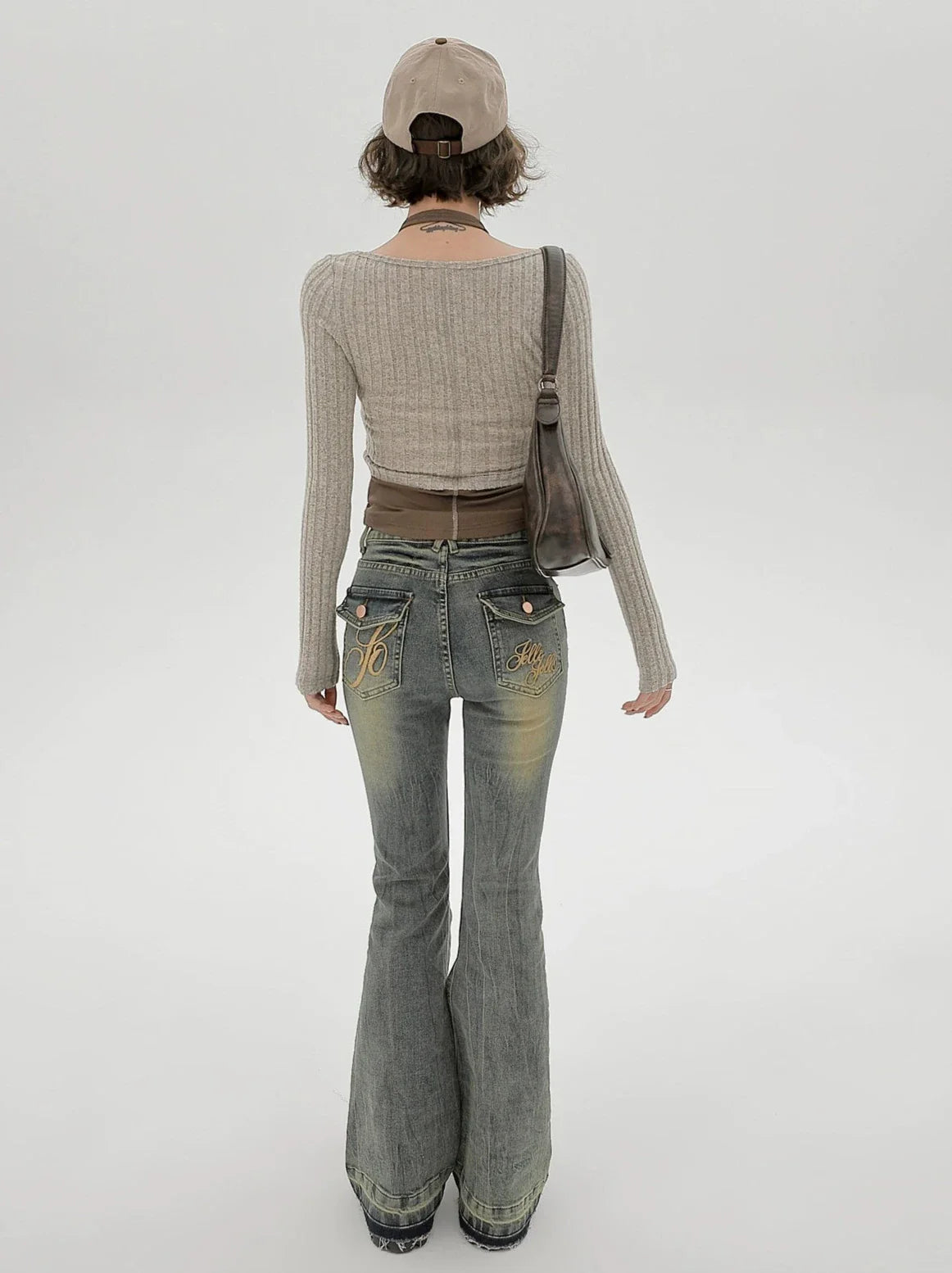 Neck Retro Piece Faux Slim Top Two American Halter
