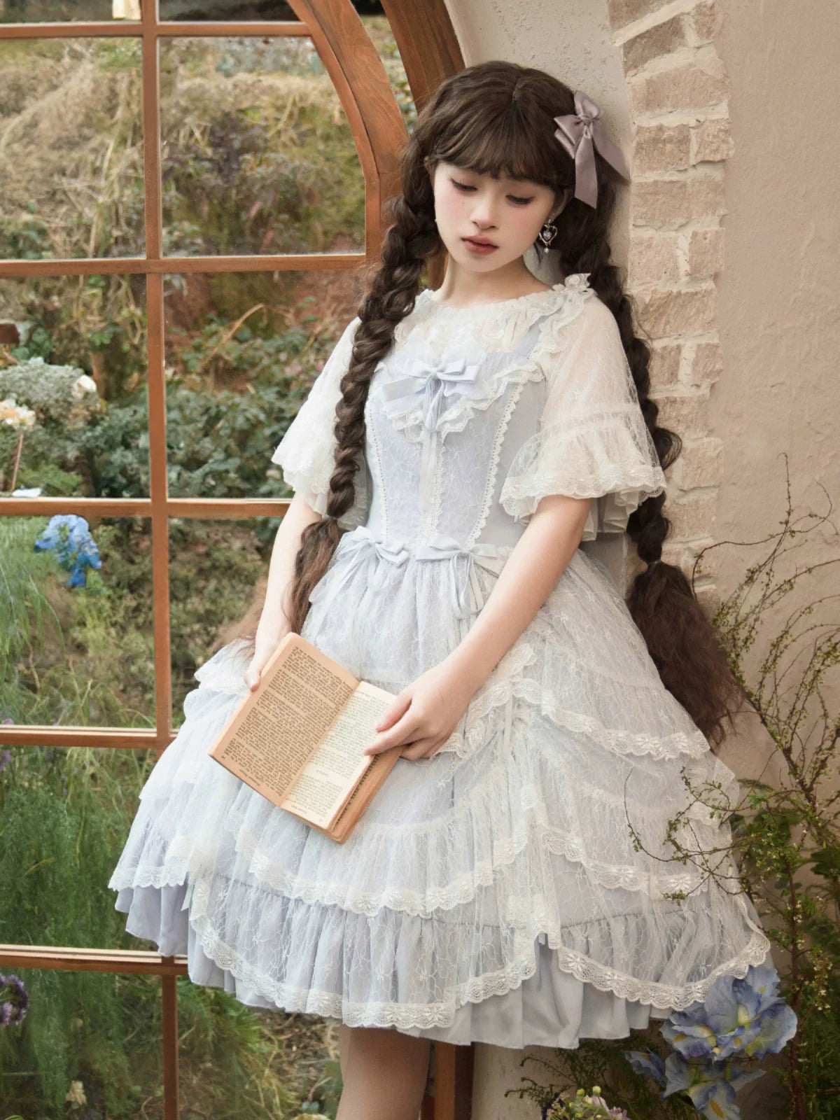 Chiffon Lolita Suspender Top Blue Skirt Girly + Summer