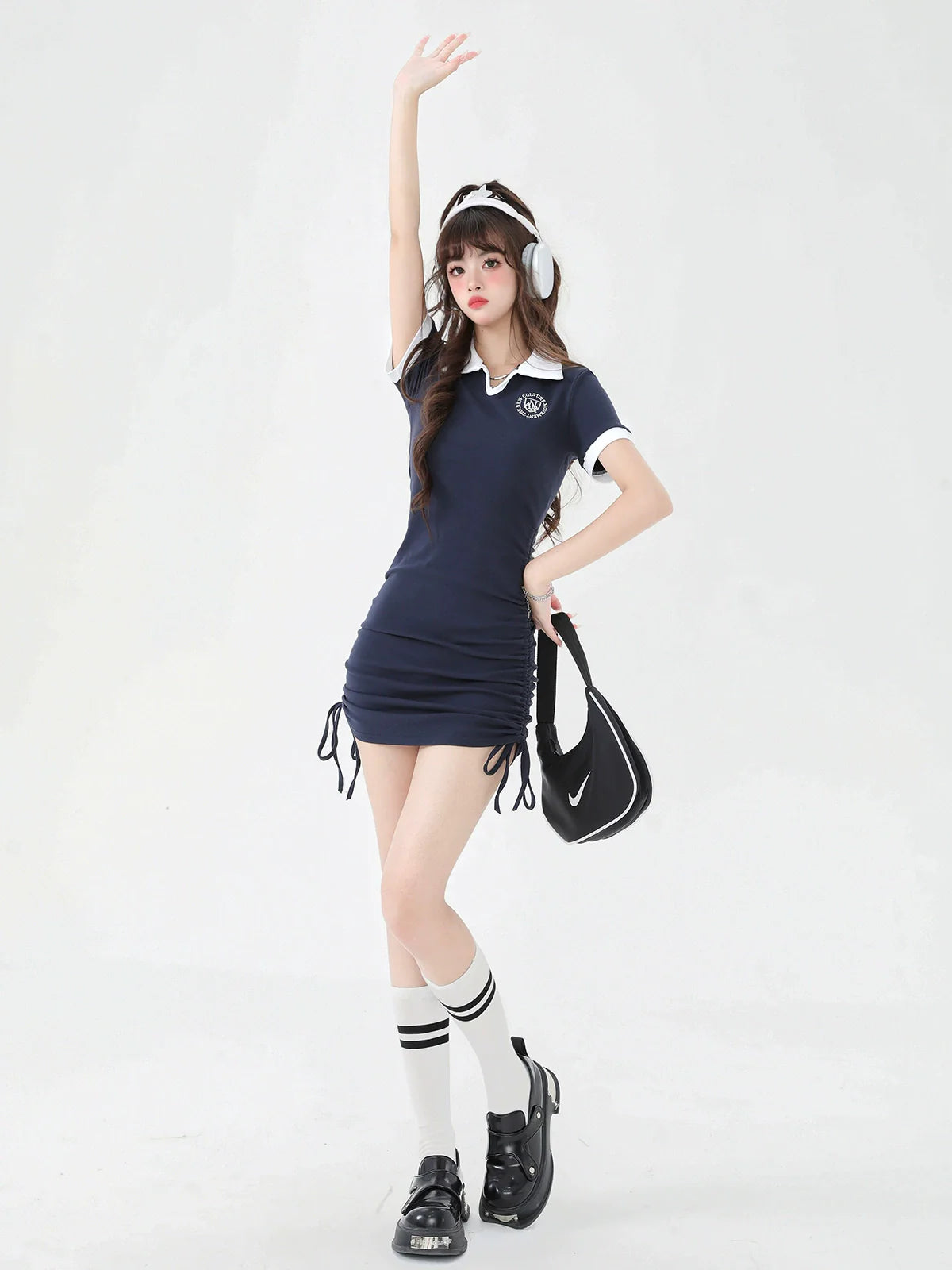 College Dress American Style Drawstring Lapel