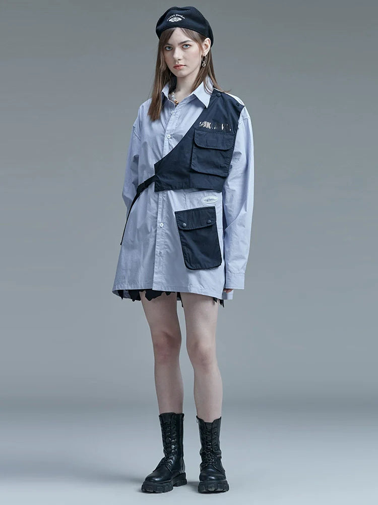 Gilet ample avec accent de chemise