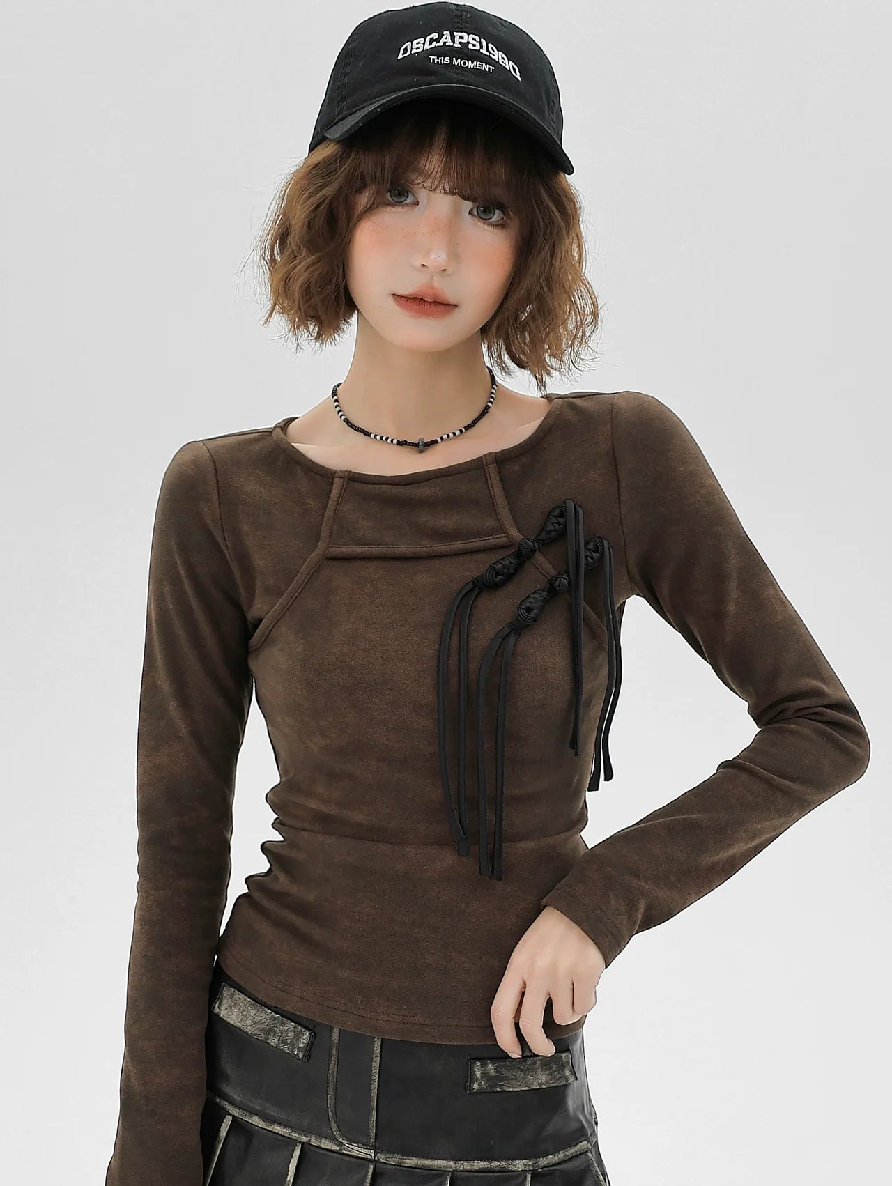 Knit Slim China Retro Top Tassel