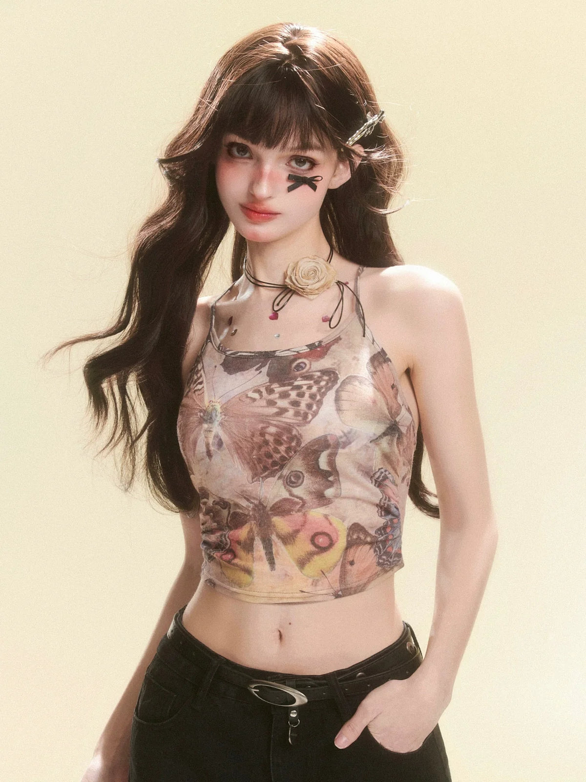Brown Top Camisole Sheer