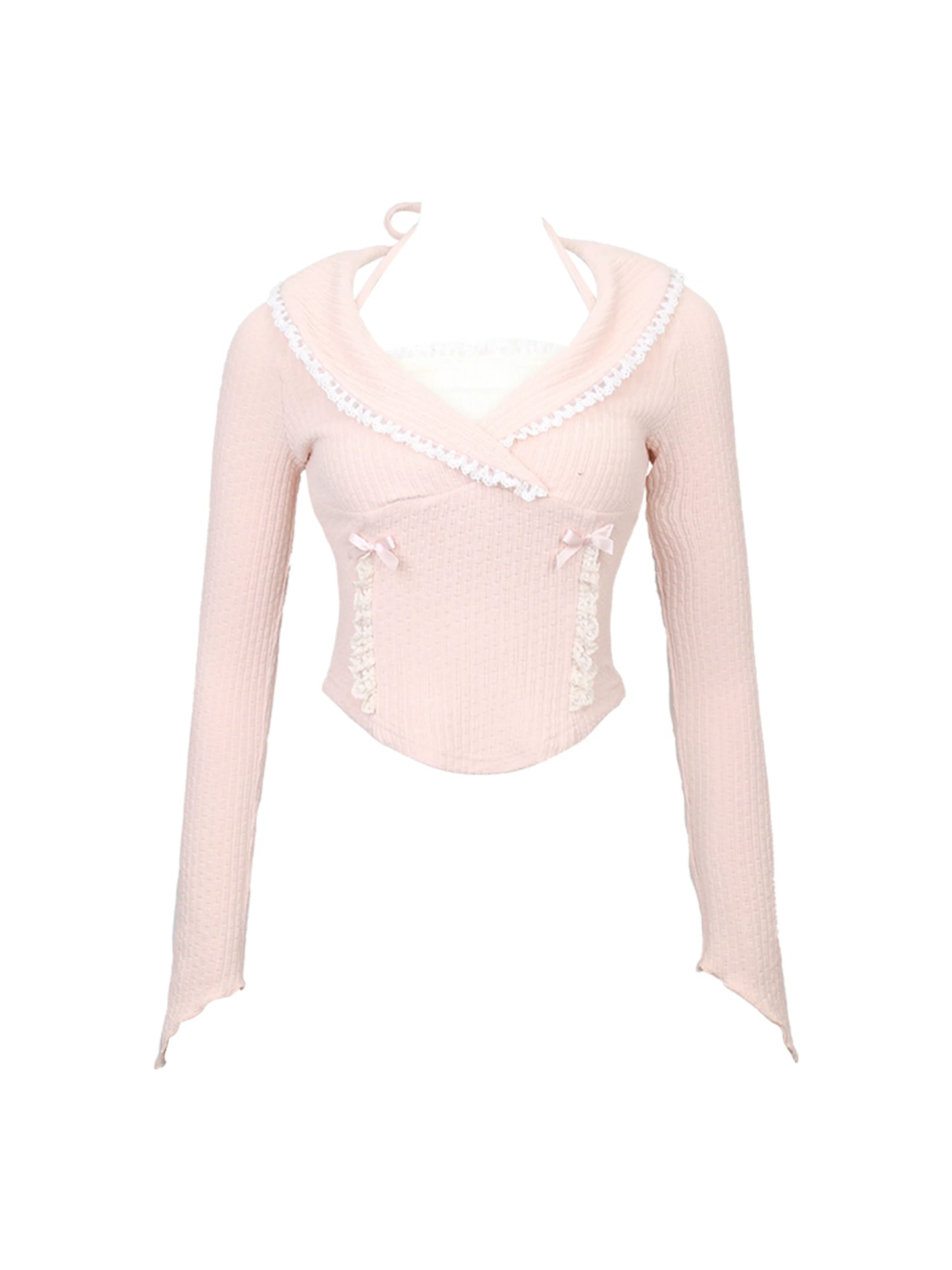 Veste taille haute en satin synthétique et jupe rose deux pièces