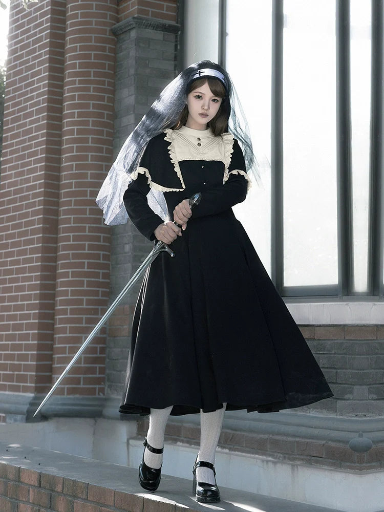 Piece Faux Gothic Dress Two Lolita