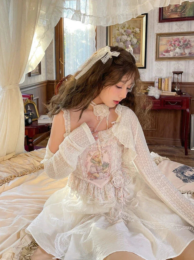 Tutu Spitze Fee Prinzessin Jacke Kurz Camisole Märchen Blumenrock