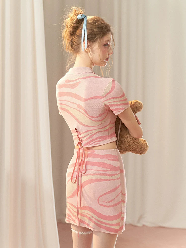 Cool Ripple Hot Water Girl Marbre Tricot Doux Configuration