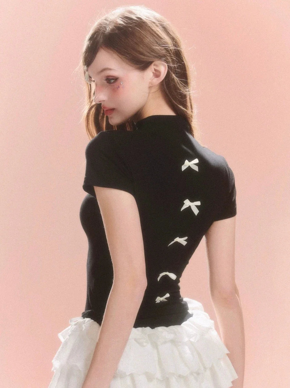 Back Ribbon Top Collar Half Little