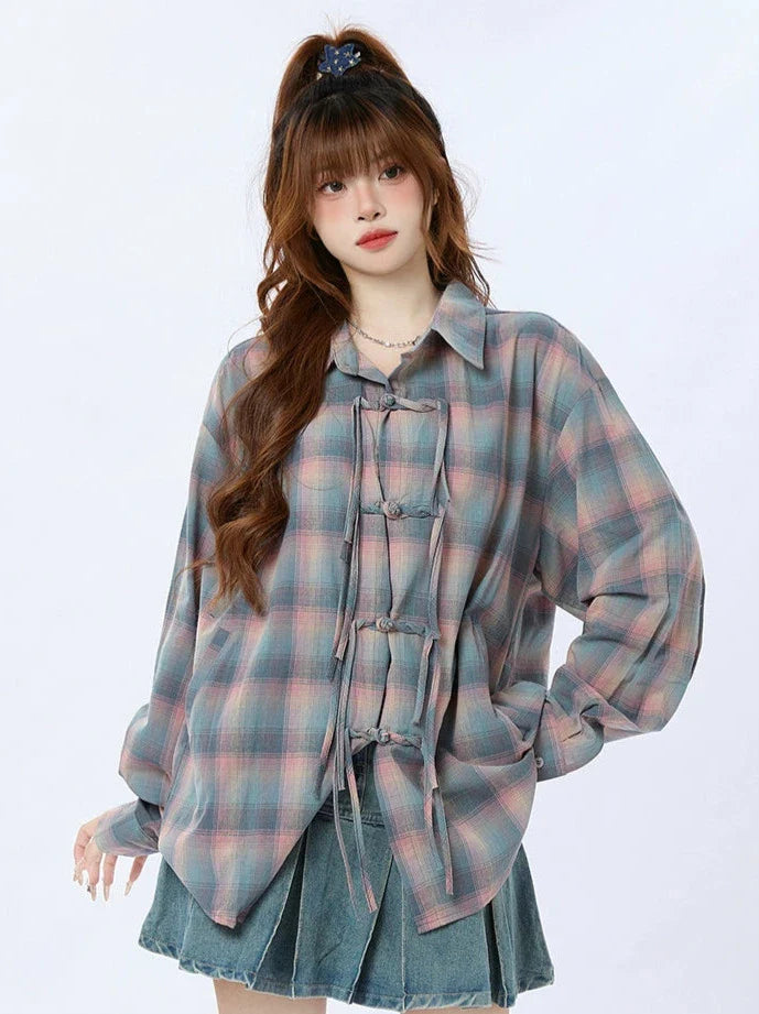 Shirt Rainbow Check Loose China