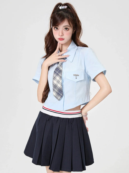 Shirt American Style College Set + Tie Short