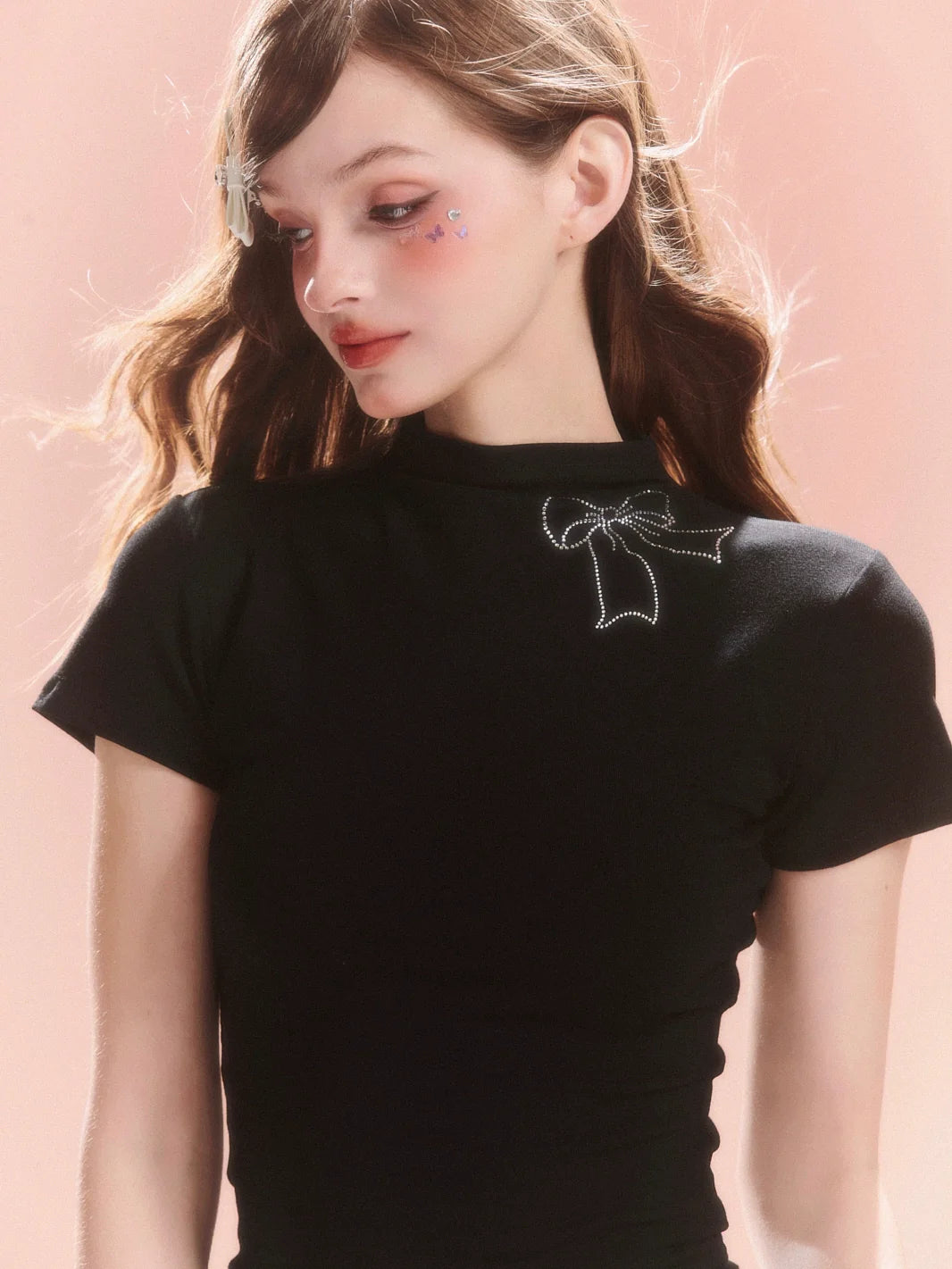 Back Ribbon Top Collar Half Little