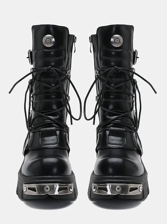 Plattform Punk Metal Rock Stiefel Retro