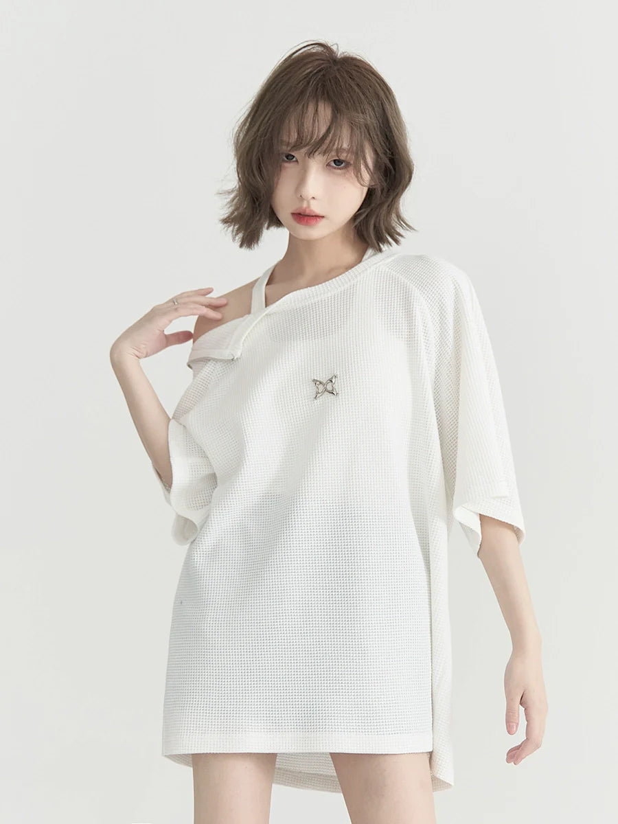 Point Zip-Up Center T-Shirt Schulter