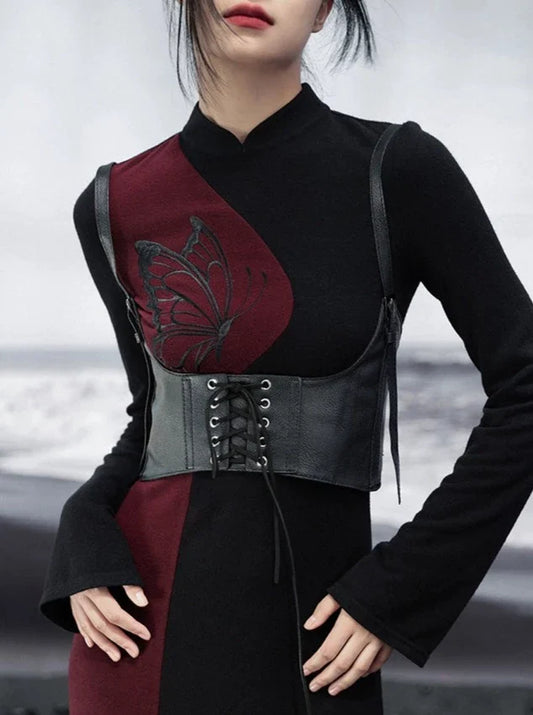 Taillengürtel aus Leder zum Schnüren