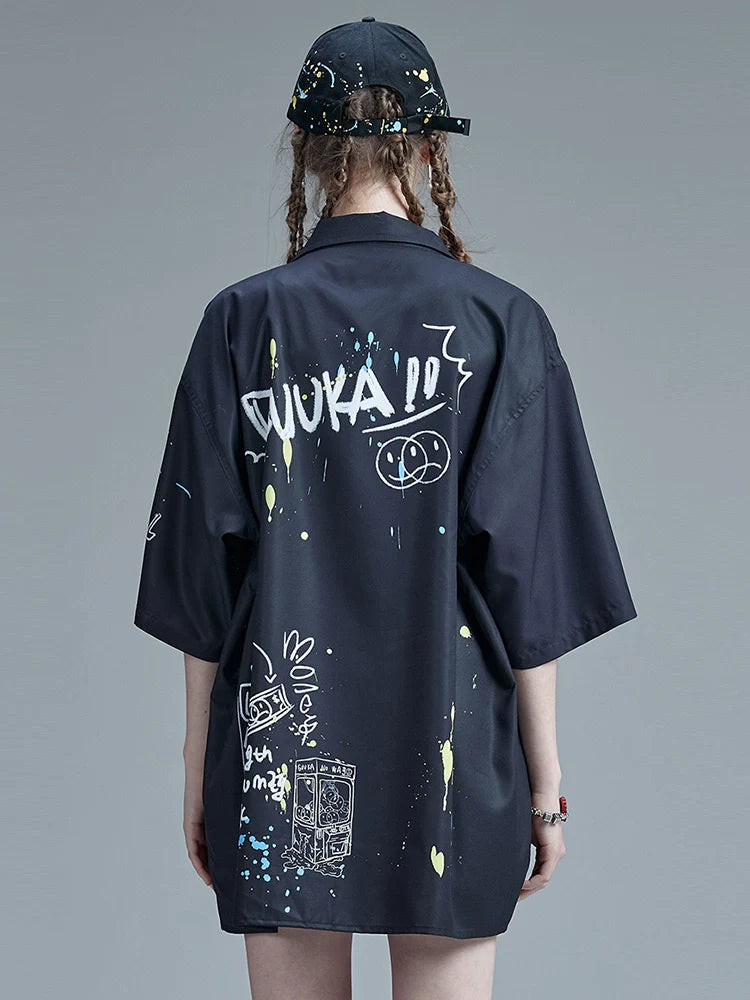 Tuschefarbe Kunst Sommer Design Shirt Mode