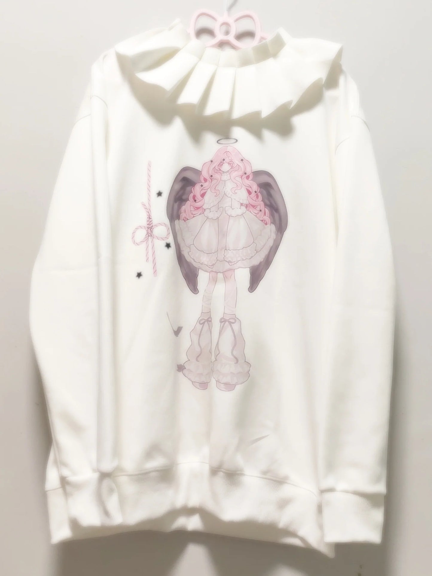 Neighborhood Animation Sweatshirt Illustration Girl Angel Ruffle