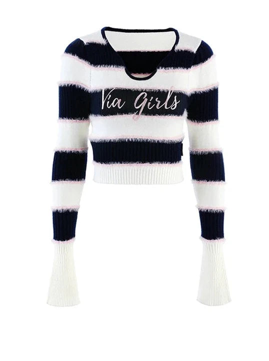 Slim Fit Strick mit Logobordüre