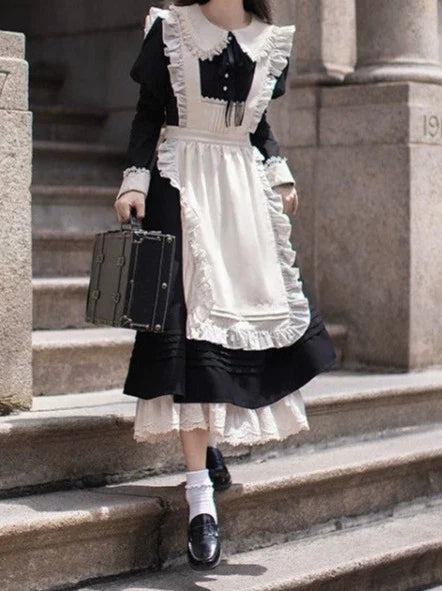 Robe de femme de chambre rétro Angelina, ensemble élégant