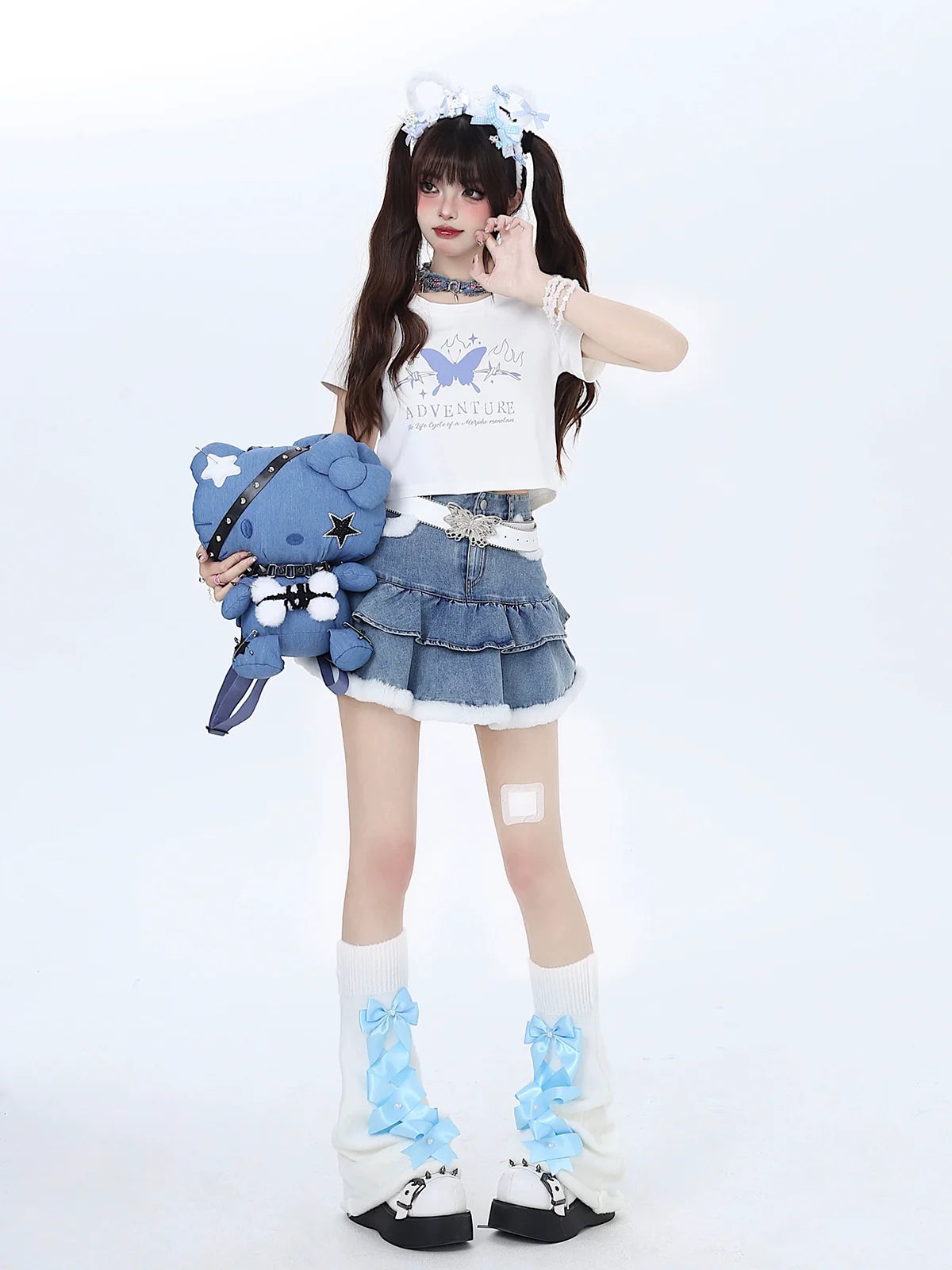 Butterfly Dream T-Shirt Short Slim Ribbon Back