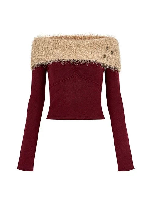 Haut slim asymétrique en fourrure