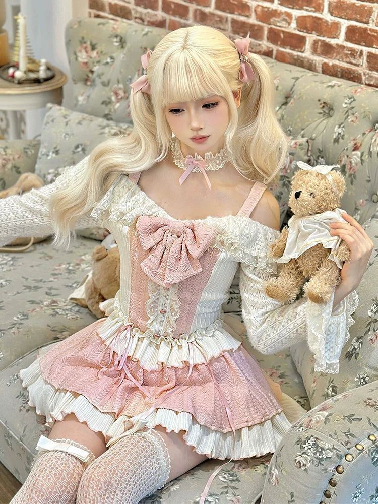プリンセスケーキスカートトップミルク+ガール+ホットチーズスイートチョーカーベリースイート