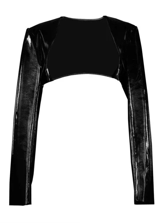 Transparentes Mesh Silber Schwarz Anzug Punk Hoodie Kleid Schlitz