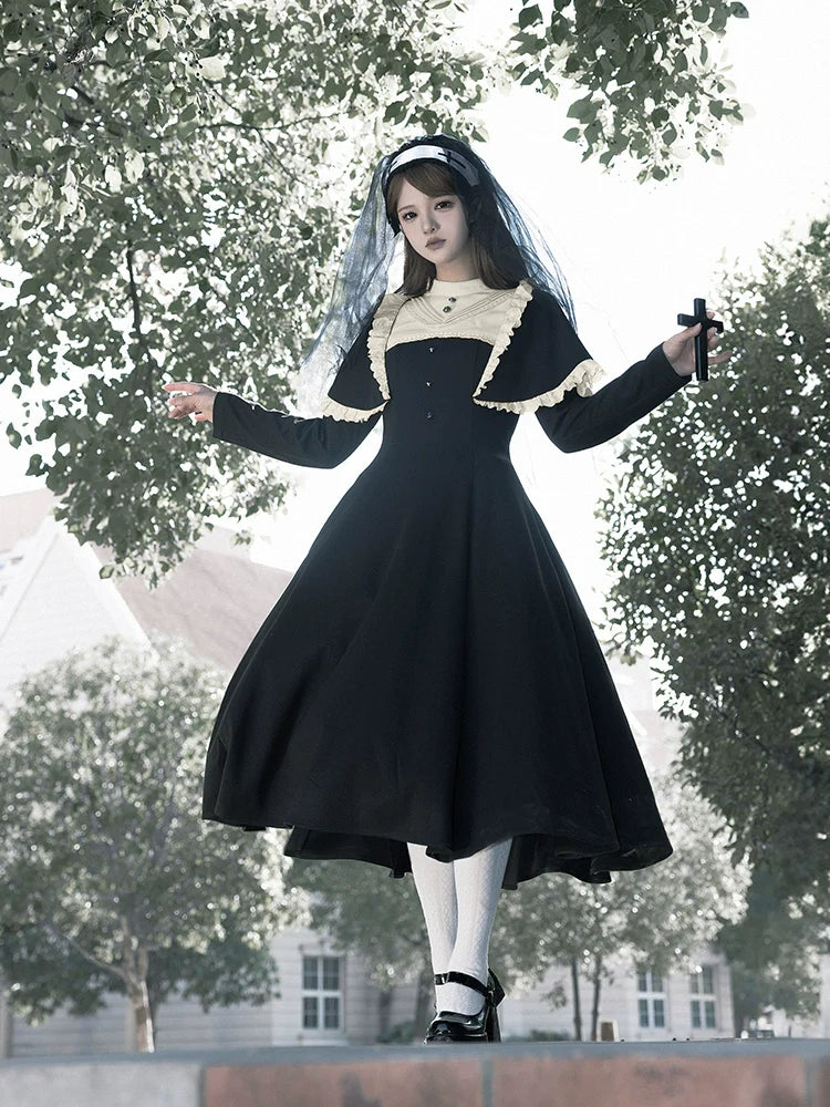 Piece Faux Gothic Dress Two Lolita