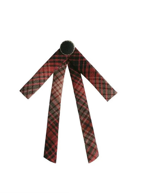 Layered + Ruffle Check Shirt Retro Ribbon Elegant + Shoulder Dress Suit Ruffle Black Sleeve Accessories