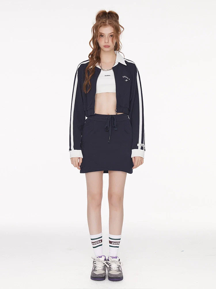 Veste à revers courte sportive américaine