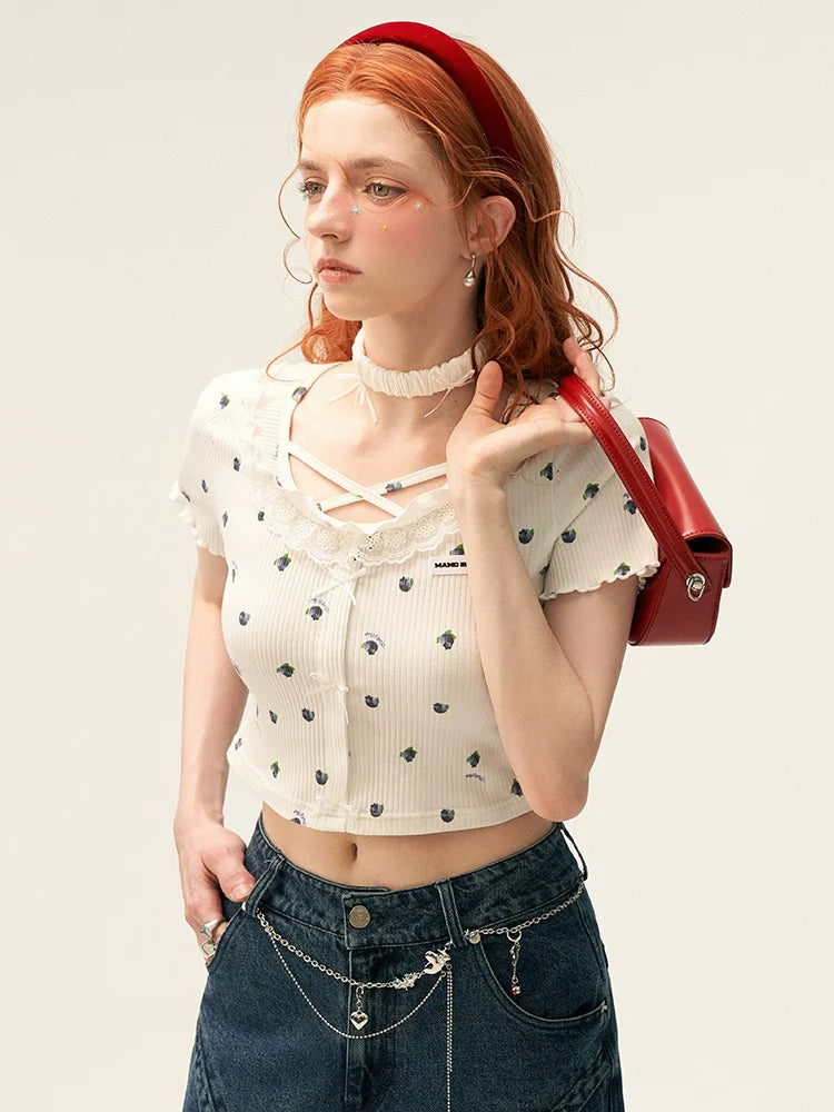 Girly Fruit White Tops