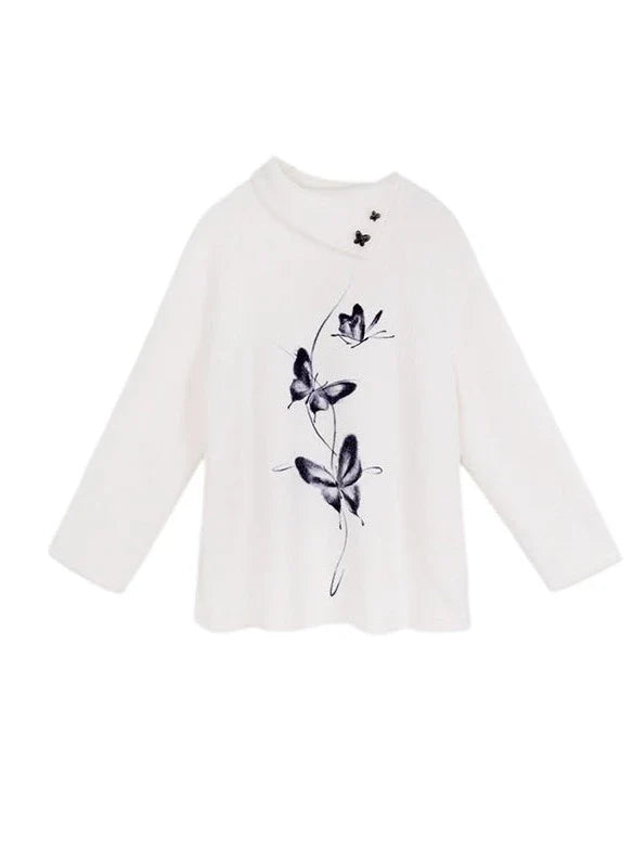 Haut papillon en vison pur blanc