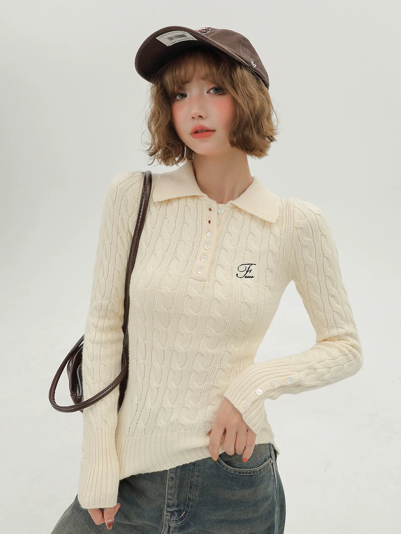 American Polo Strickoberteil mit Retro-Kragen
