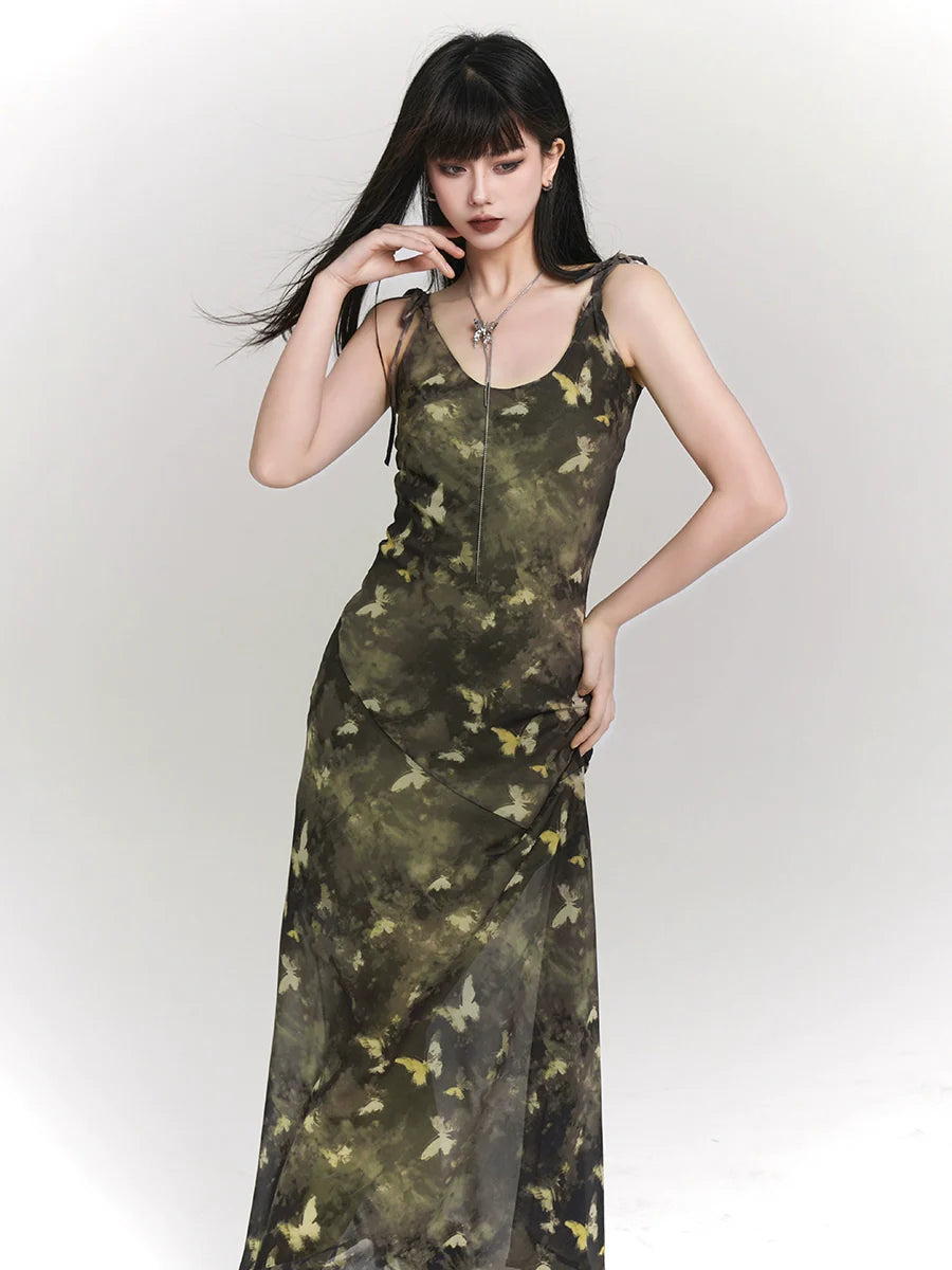 Green Mode Dress Dark Summer Tight
