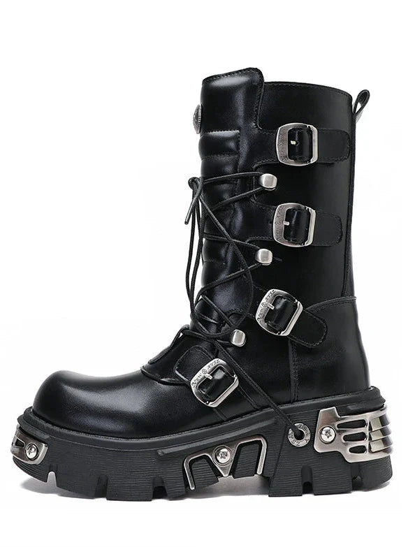 Plattform Punk Metal Rock Stiefel Retro