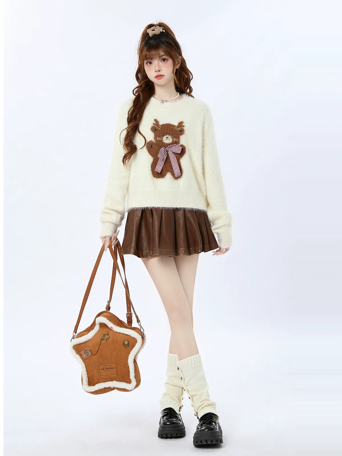 Bear Knit Ribbon Cropped
