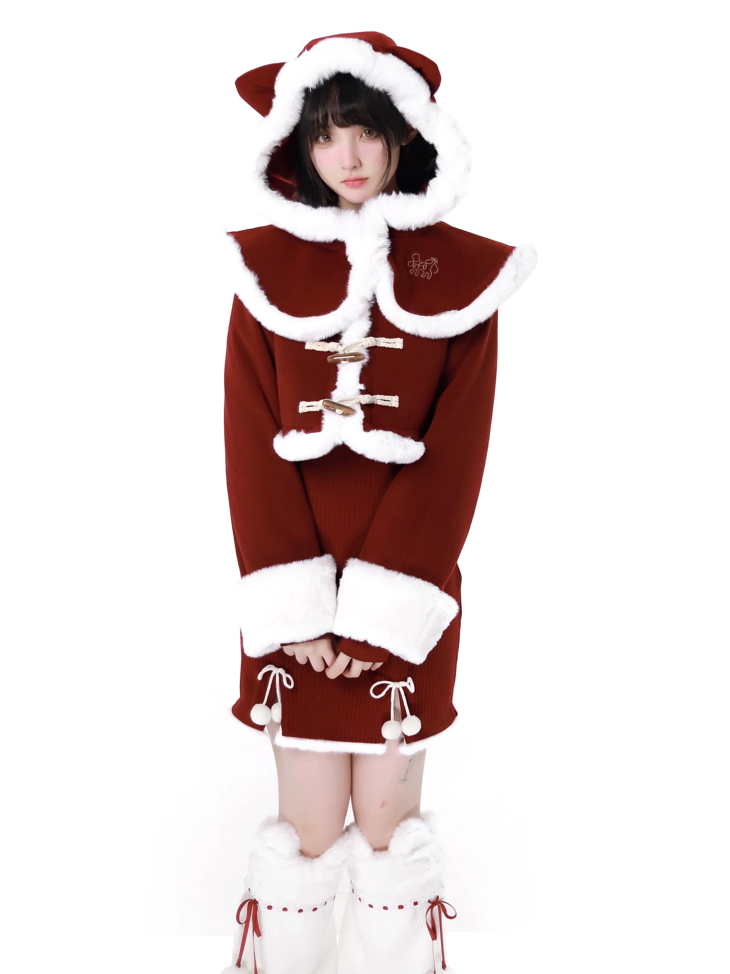 ニャールストーリーコートマントナーレッグウォーマー+オフショルダードレス