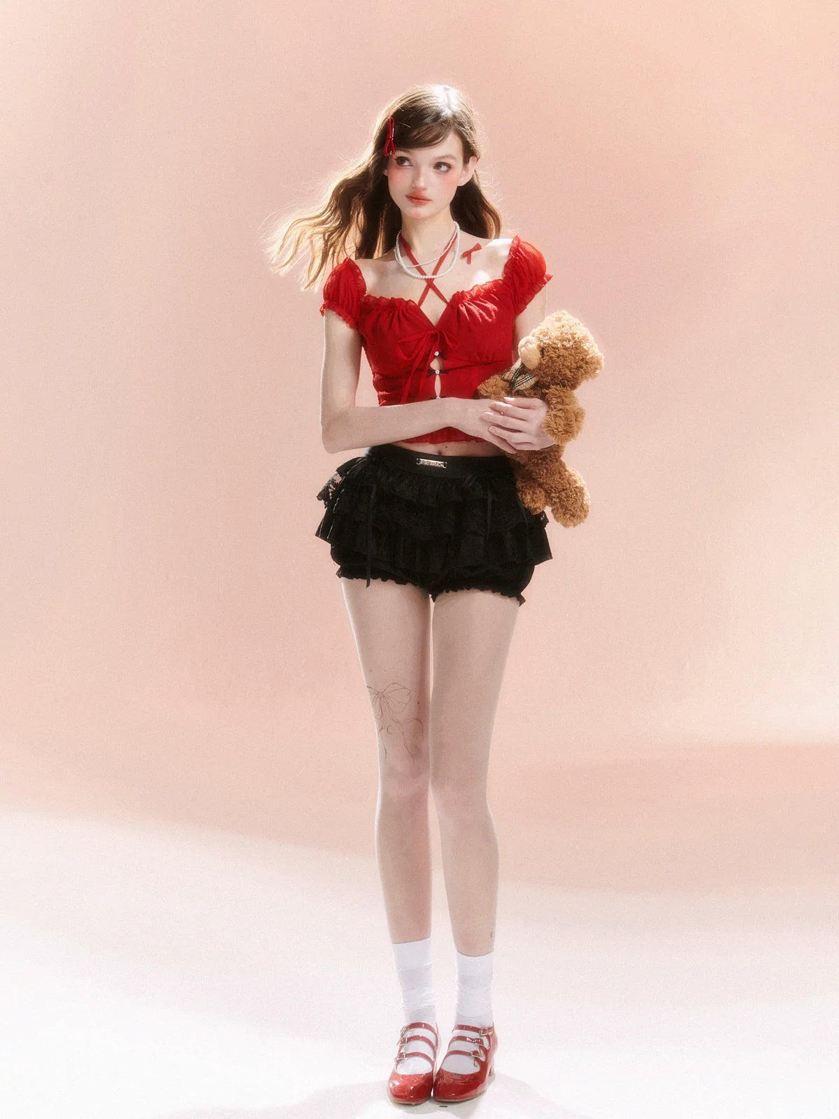 French Sweet Top Lace-Up