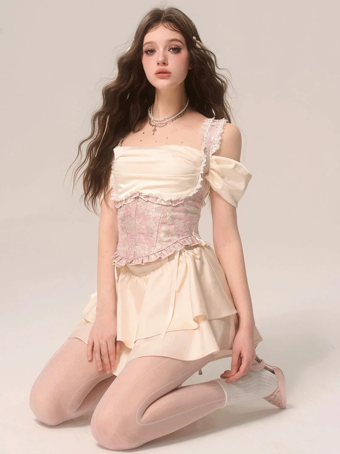 Suspender Skirt Niche Cake Romantic Lace Top French