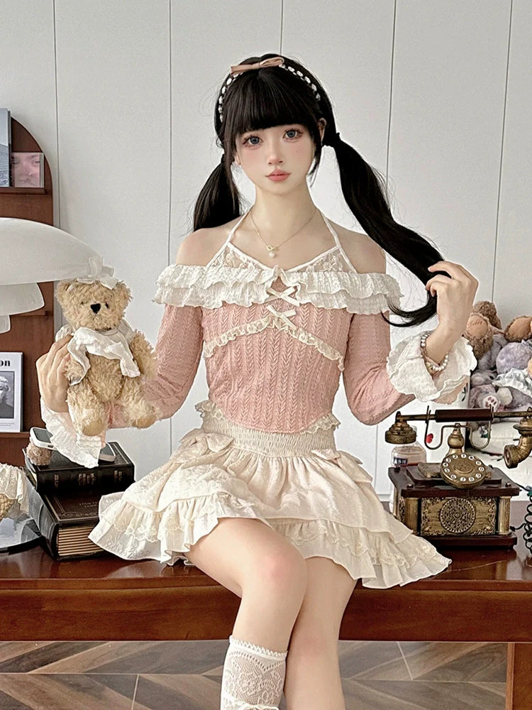 Skirt Sweet Balloon + Off-the-shoulder Top