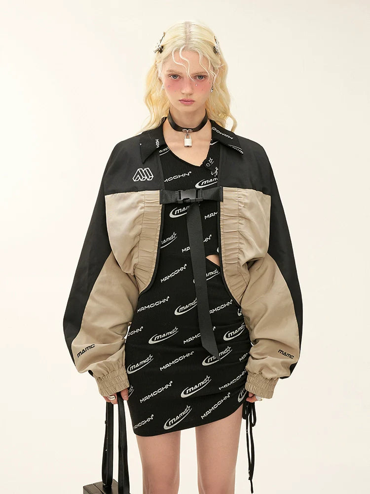 シャーリングロゴドレスプリントフル