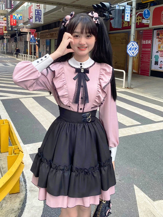 Flared Blouse Medium Ruffle + Skirt Ruffle