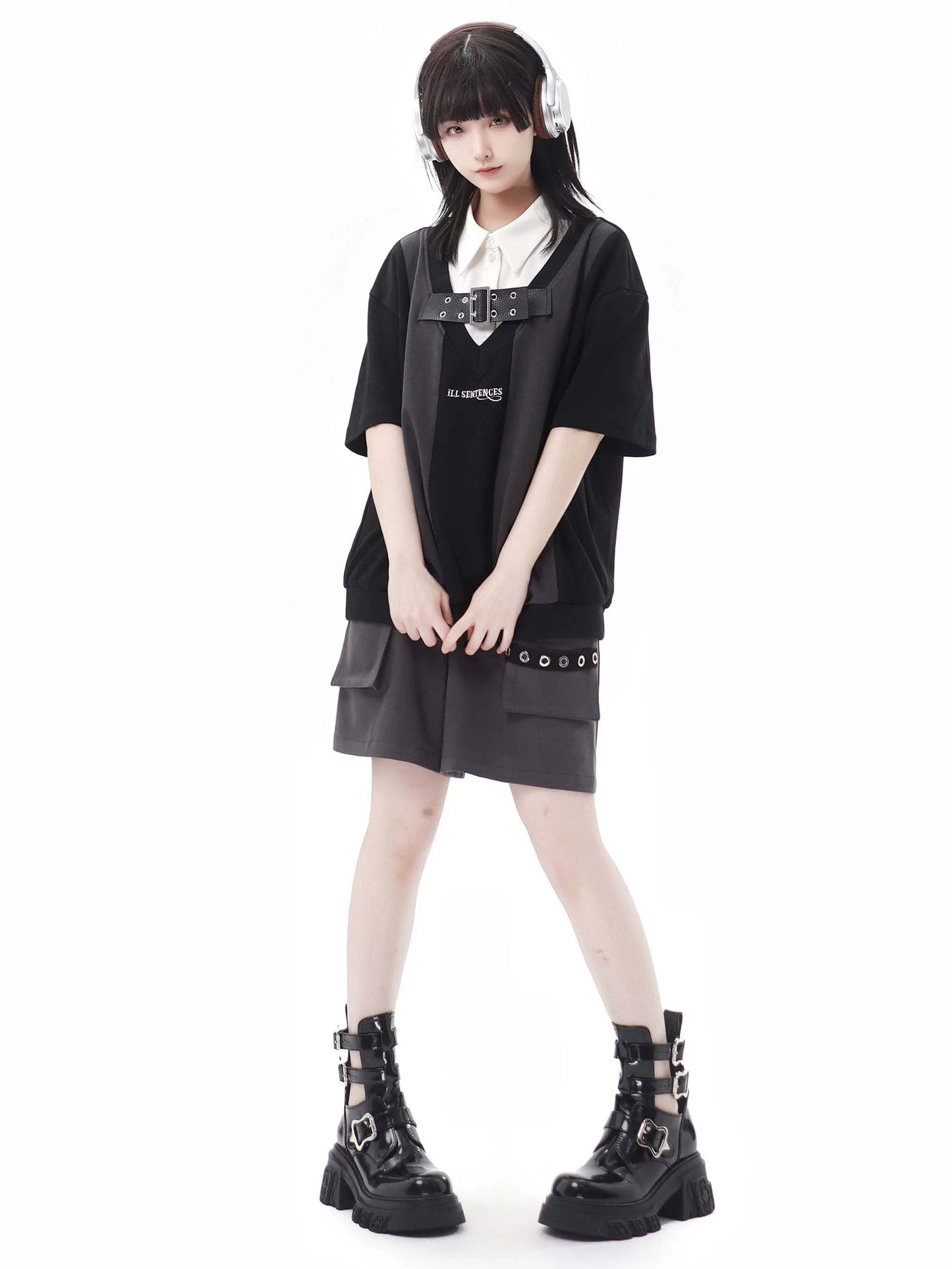 Costume chemise grise Princeton, gilet noir d'été universitaire
