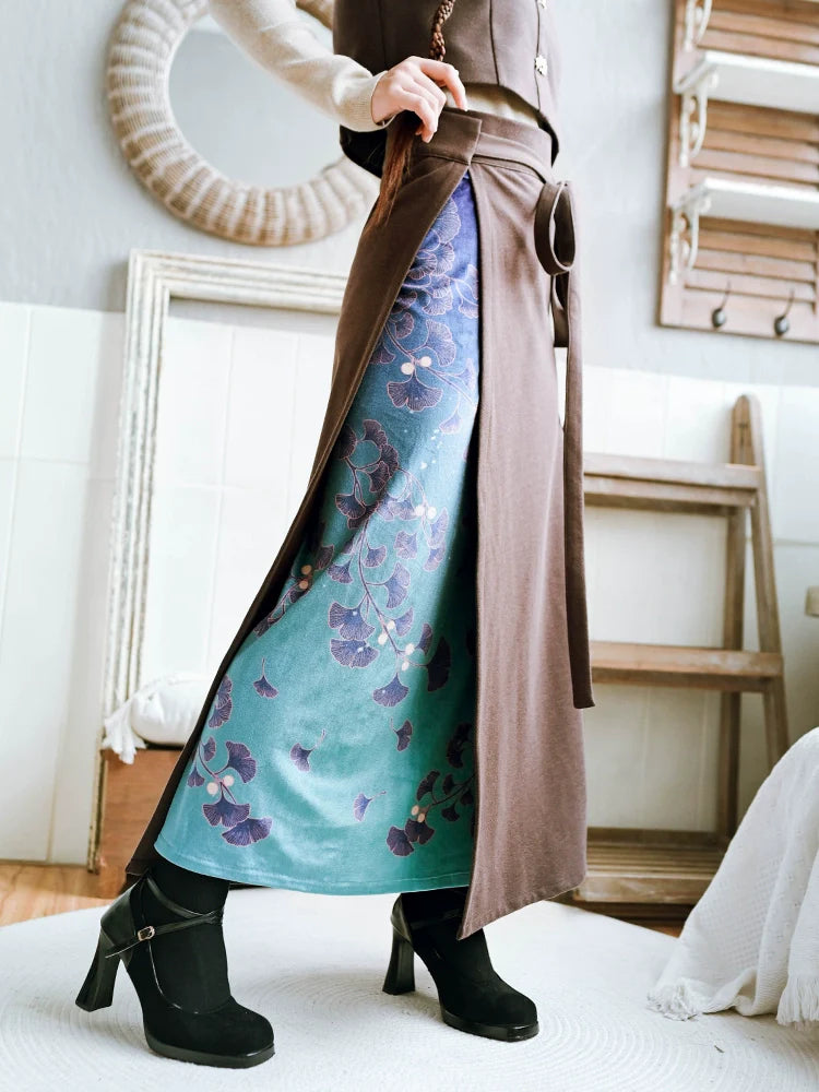 China Spiral Design Piece Two Skirt Skirt