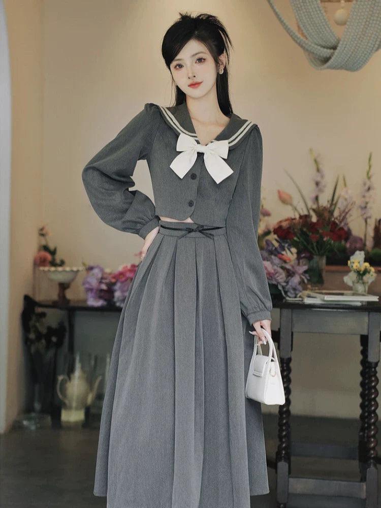 College Skirt Top Retro + Flared Ribbon