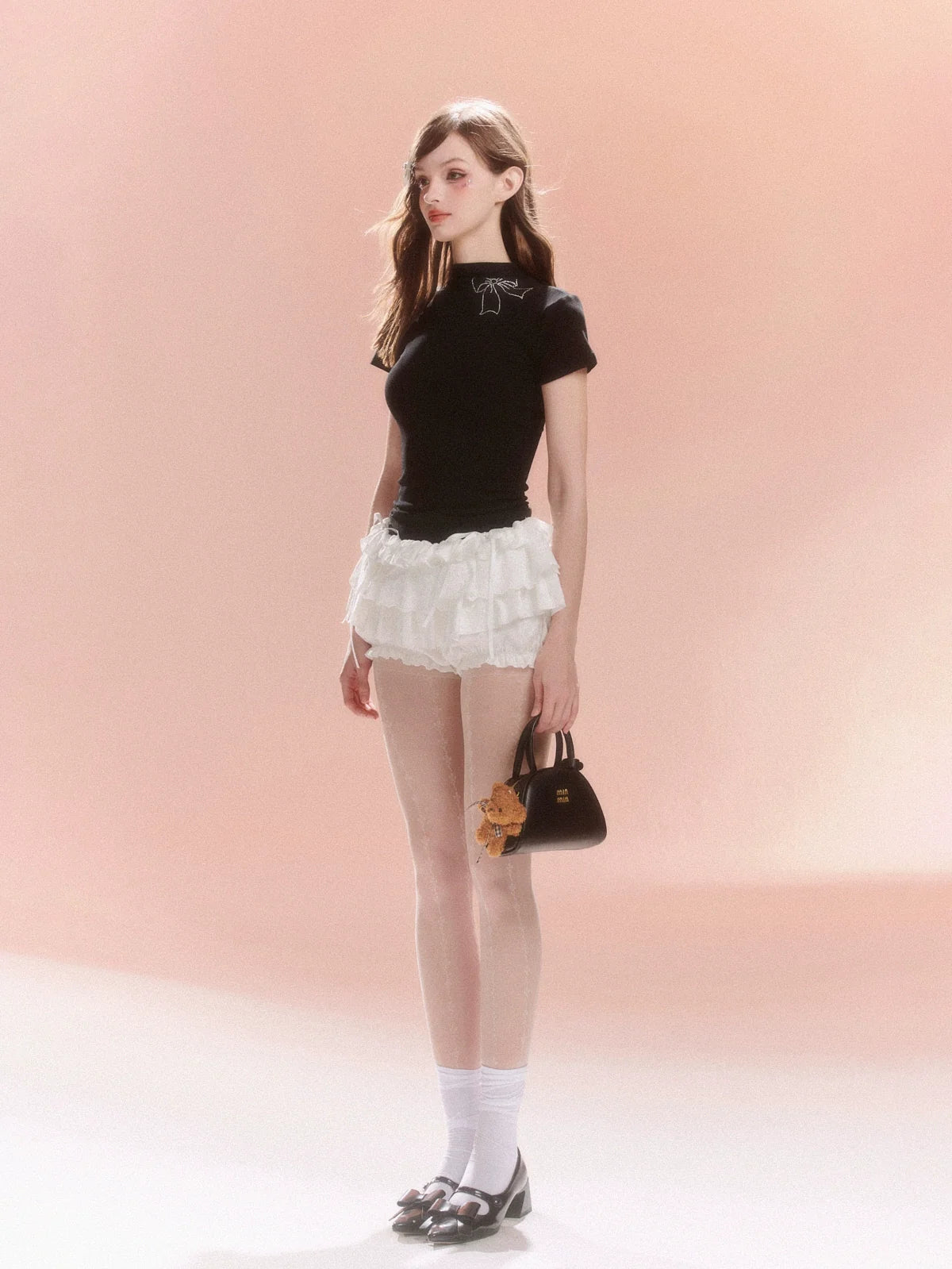 Back Ribbon Top Collar Half Little