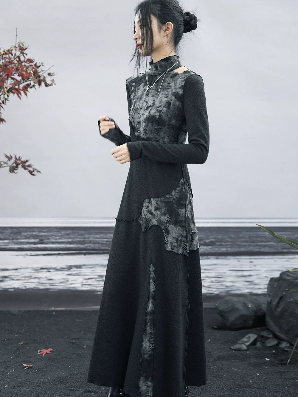 Contrast Inner Color Bottling High Dress Textured End