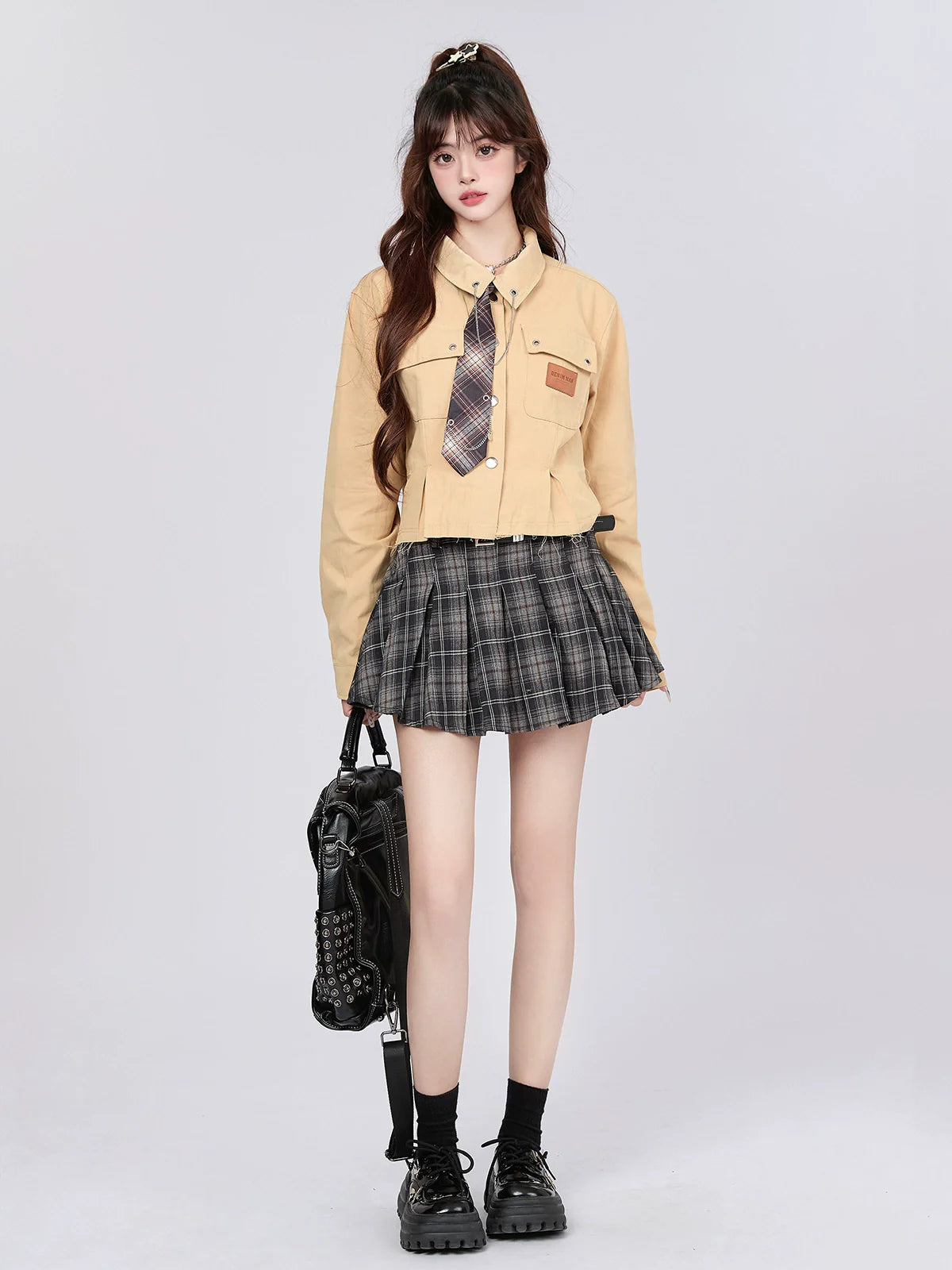 Style Top Retro Check Short College